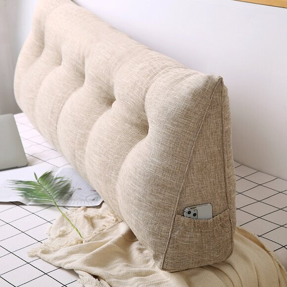 SOGA 150cm Beige Wedge Bed Cushion - Picture 7 of 16
